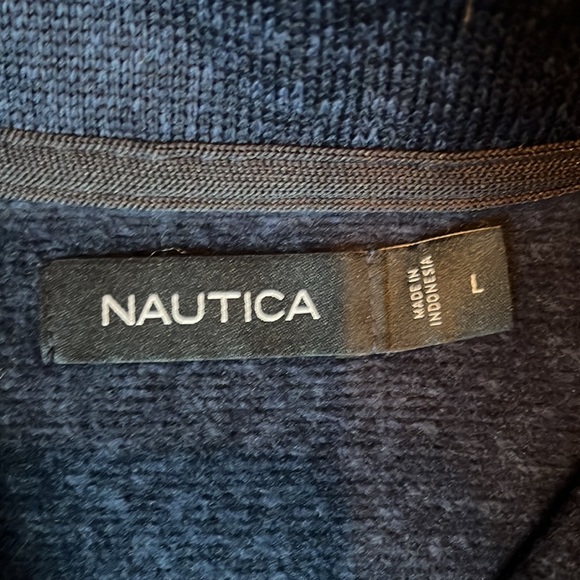 Mens Large Navy Nautical Fleece Quarter Zip - Picture 6 of 6